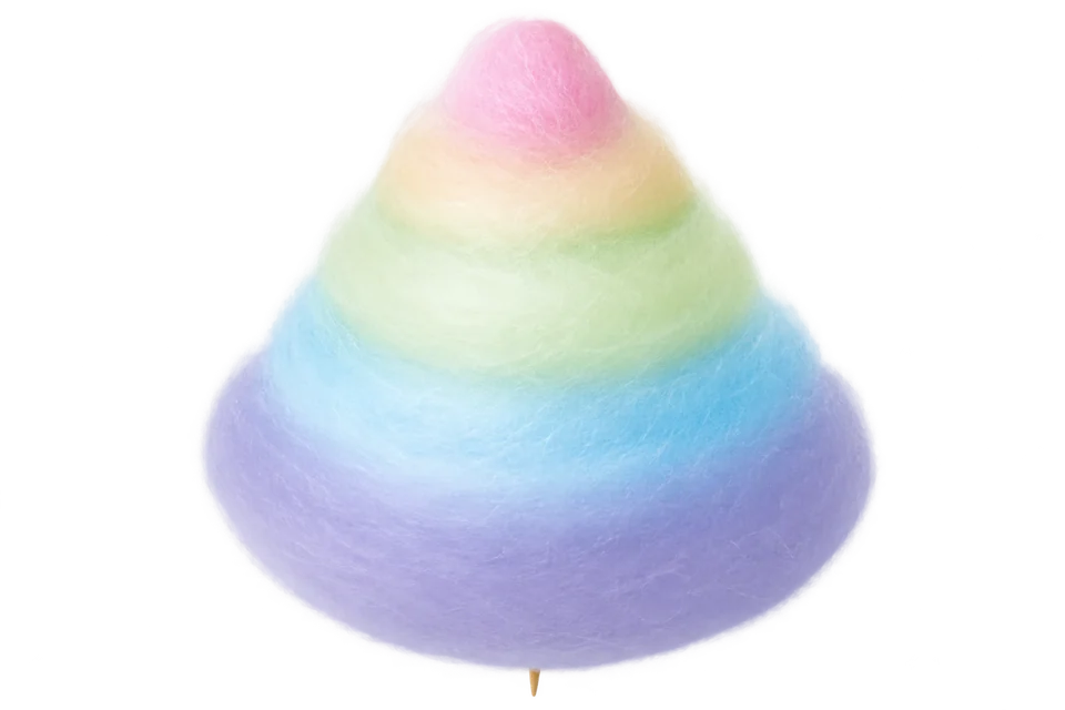 Totti Candy Factory’s rainbow cotton candy.